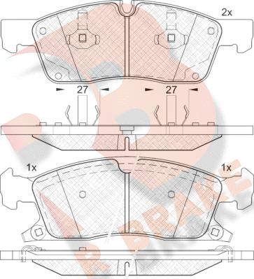 R Brake RB1988 - Тормозные колодки, дисковые, комплект autospares.lv