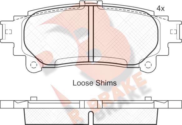 R Brake RB1983 - Тормозные колодки, дисковые, комплект autospares.lv