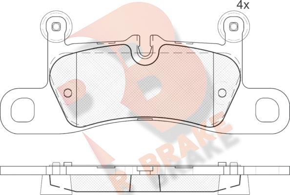 R Brake RB1987 - Тормозные колодки, дисковые, комплект autospares.lv