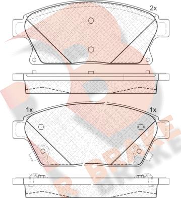 R Brake RB1939 - Тормозные колодки, дисковые, комплект autospares.lv