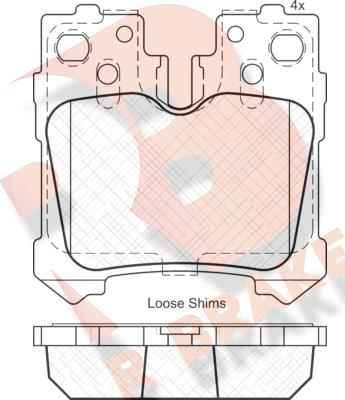 R Brake RB1936 - Тормозные колодки, дисковые, комплект autospares.lv