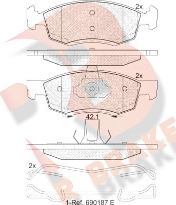 R Brake RB1924 - Тормозные колодки, дисковые, комплект autospares.lv