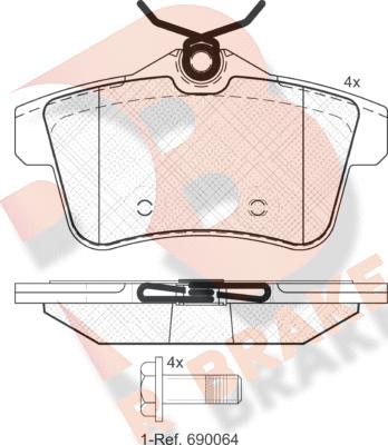 R Brake RB1928 - Тормозные колодки, дисковые, комплект autospares.lv