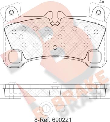 R Brake RB1922 - Тормозные колодки, дисковые, комплект autospares.lv