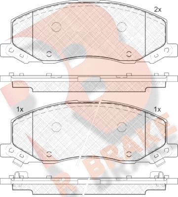 R Brake RB1927 - Тормозные колодки, дисковые, комплект autospares.lv