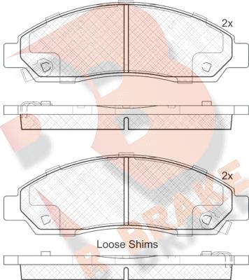 R Brake RB1974 - Тормозные колодки, дисковые, комплект autospares.lv