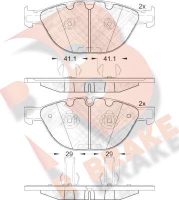 R Brake RB1972 - Тормозные колодки, дисковые, комплект autospares.lv