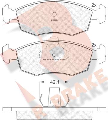 R Brake RB1441 - Тормозные колодки, дисковые, комплект autospares.lv