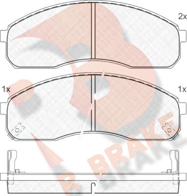 R Brake RB1455 - Тормозные колодки, дисковые, комплект autospares.lv