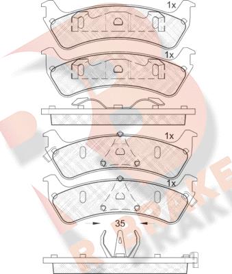 R Brake RB1409 - Тормозные колодки, дисковые, комплект autospares.lv