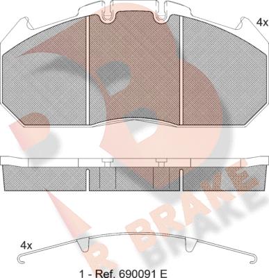 R Brake RB1405-067 - Тормозные колодки, дисковые, комплект autospares.lv