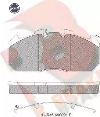 R Brake RB1405 G - Тормозные колодки, дисковые, комплект autospares.lv