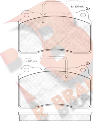 R Brake RB1424 - Тормозные колодки, дисковые, комплект autospares.lv