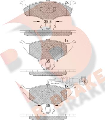 R Brake RB1594-071 - Тормозные колодки, дисковые, комплект autospares.lv