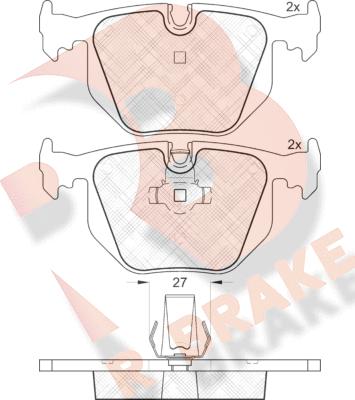 R Brake RB1549 - Тормозные колодки, дисковые, комплект autospares.lv