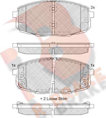 R Brake RB1540-207 - Тормозные колодки, дисковые, комплект autospares.lv