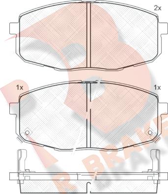 R Brake RB1540 - Тормозные колодки, дисковые, комплект autospares.lv