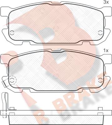 R Brake RB1541 - Тормозные колодки, дисковые, комплект autospares.lv