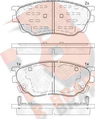 R Brake RB1542-200 - Тормозные колодки, дисковые, комплект autospares.lv