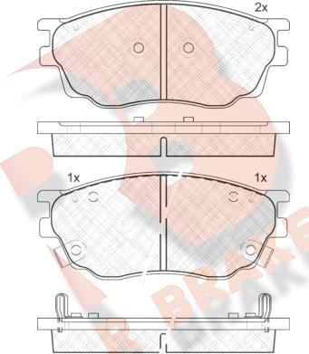 R Brake RB1542 - Тормозные колодки, дисковые, комплект autospares.lv