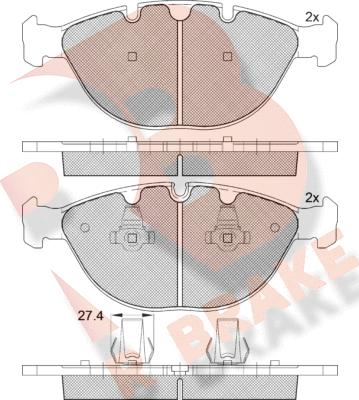 R Brake RB1547 - Тормозные колодки, дисковые, комплект autospares.lv