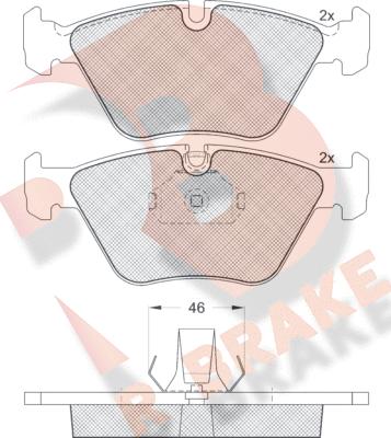 R Brake RB1550 - Тормозные колодки, дисковые, комплект autospares.lv