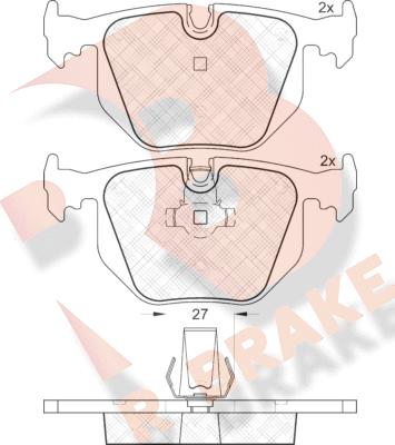 R Brake RB1552 - Тормозные колодки, дисковые, комплект autospares.lv