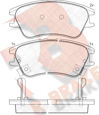 R Brake RB1557 - Тормозные колодки, дисковые, комплект autospares.lv