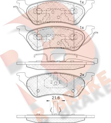 R Brake RB1564 - Тормозные колодки, дисковые, комплект autospares.lv