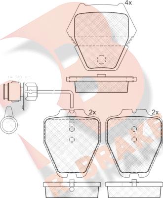 R Brake RB1565 - Тормозные колодки, дисковые, комплект autospares.lv