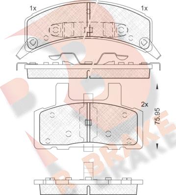 R Brake RB1563 - Тормозные колодки, дисковые, комплект autospares.lv