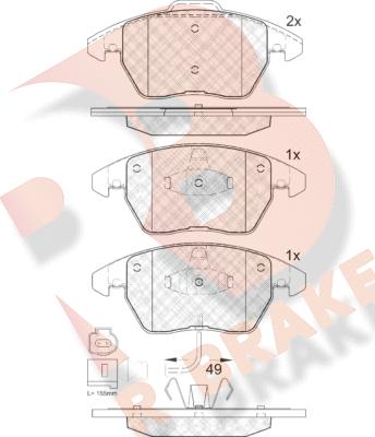 R Brake RB1567 - Тормозные колодки, дисковые, комплект autospares.lv