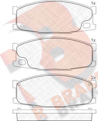 R Brake RB1504 - Тормозные колодки, дисковые, комплект autospares.lv