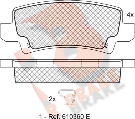 R Brake RB1514 - Тормозные колодки, дисковые, комплект autospares.lv