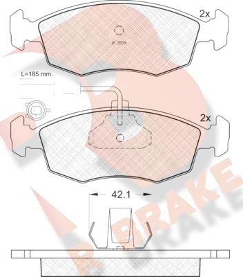 R Brake RB1518 - Тормозные колодки, дисковые, комплект autospares.lv