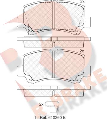 R Brake RB1589 - Тормозные колодки, дисковые, комплект autospares.lv