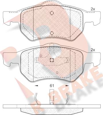 R Brake RB1586 - Тормозные колодки, дисковые, комплект autospares.lv