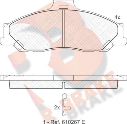 R Brake RB1580 - Тормозные колодки, дисковые, комплект autospares.lv