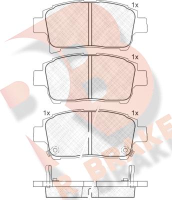 R Brake RB1583 - Тормозные колодки, дисковые, комплект autospares.lv