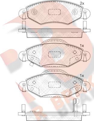 R Brake RB1587 - Тормозные колодки, дисковые, комплект autospares.lv