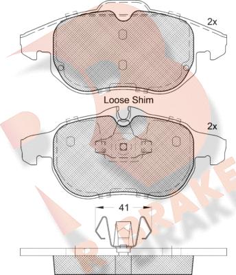 R Brake RB1536-400 - Тормозные колодки, дисковые, комплект autospares.lv