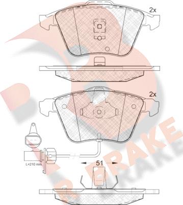 R Brake RB1531 - Тормозные колодки, дисковые, комплект autospares.lv