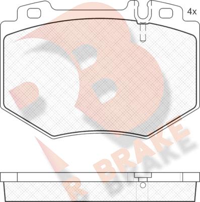 R Brake RB1538 - Тормозные колодки, дисковые, комплект autospares.lv