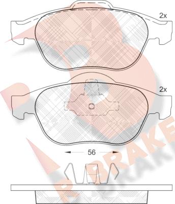 R Brake RB1533 - Тормозные колодки, дисковые, комплект autospares.lv