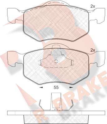 R Brake RB1532 - Тормозные колодки, дисковые, комплект autospares.lv