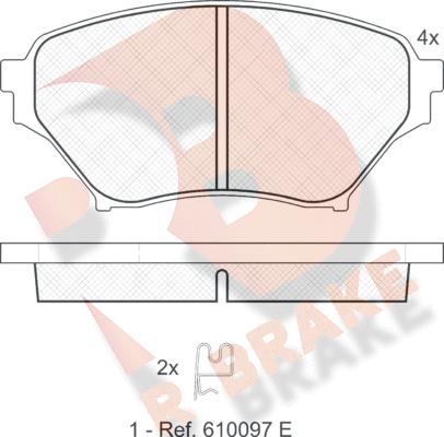 R Brake RB1529 - Тормозные колодки, дисковые, комплект autospares.lv