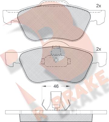 R Brake RB1528 - Тормозные колодки, дисковые, комплект autospares.lv