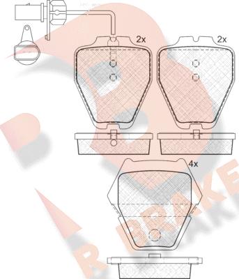 R Brake RB1571 - Тормозные колодки, дисковые, комплект autospares.lv