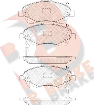 R Brake RB1573 - Тормозные колодки, дисковые, комплект autospares.lv