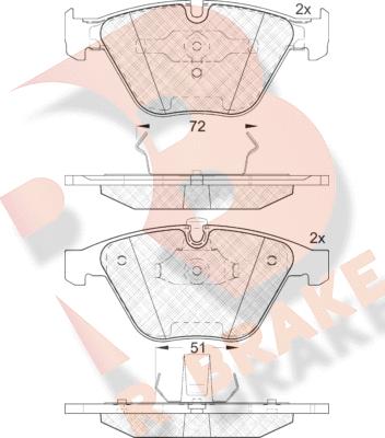 R Brake RB1577 - Тормозные колодки, дисковые, комплект autospares.lv